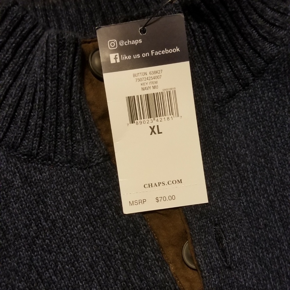 Chaps 3 button sweater - Picture 2 of 3